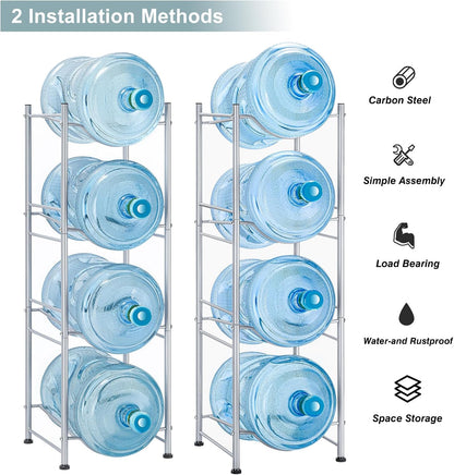 5 Gallon Water Jug Holder, 5 Tier Water Cooler Jug Rack, Black