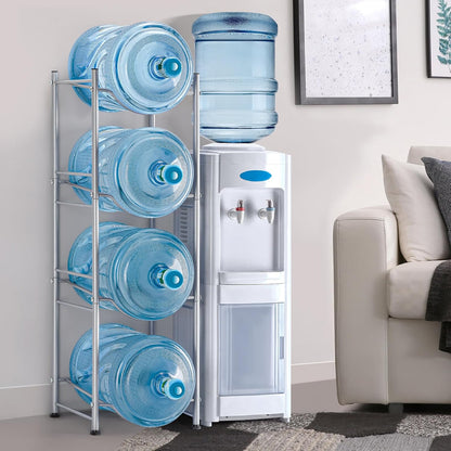5 Gallon Water Jug Holder, 5 Tier Water Cooler Jug Rack, Black