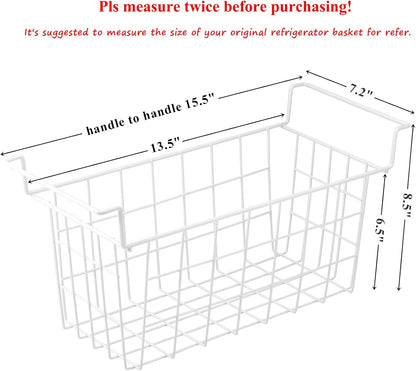 Chest Freezer Baskets 17.5 Inch, Chest Freezer Organizer Bins Metal Wire Storage Baskets with Hanging Handles for Deep Freezer, Set of 2