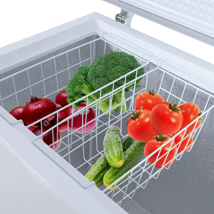 Chest Freezer Baskets 17.5 Inch, Chest Freezer Organizer Bins Metal Wire Storage Baskets with Hanging Handles for Deep Freezer, Set of 2