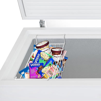 Chest Freezer Baskets 17.5 Inch, Chest Freezer Organizer Bins Metal Wire Storage Baskets with Hanging Handles for Deep Freezer, Set of 2