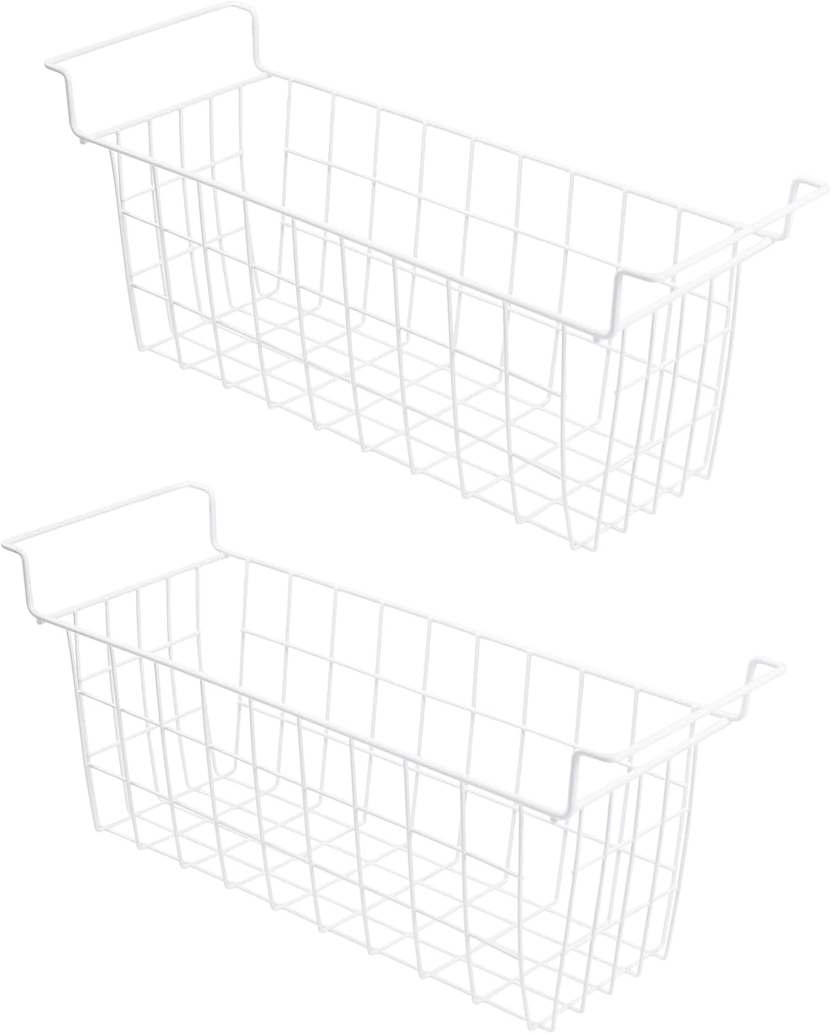Chest Freezer Baskets 17.5 Inch, Chest Freezer Organizer Bins Metal Wire Storage Baskets with Hanging Handles for Deep Freezer, Set of 2