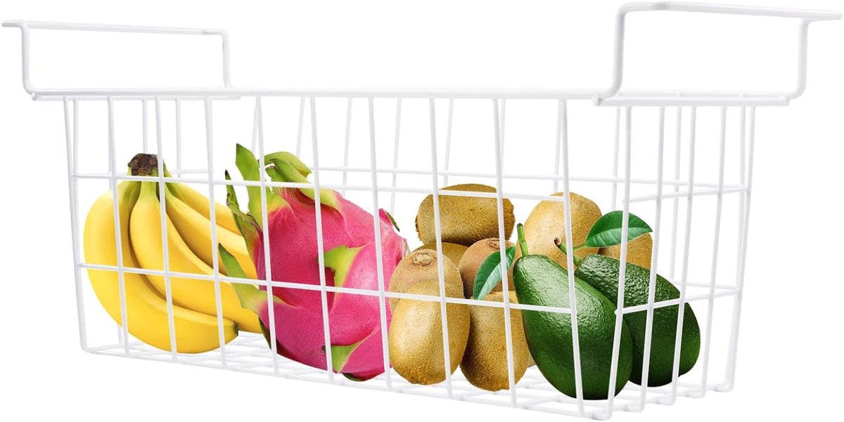 Chest Freezer Baskets 17.5 Inch, Chest Freezer Organizer Bins Metal Wire Storage Baskets with Hanging Handles for Deep Freezer, Set of 2