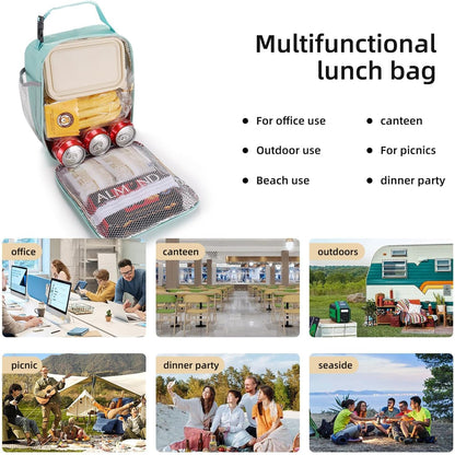 Lunch box Lunch bag for men women Insulated Lunchbox Lunch bags for Work Picnic Travel (Black)
