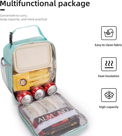 Lunch box Lunch bag for men women Insulated Lunchbox Lunch bags for Work Picnic Travel (Black)