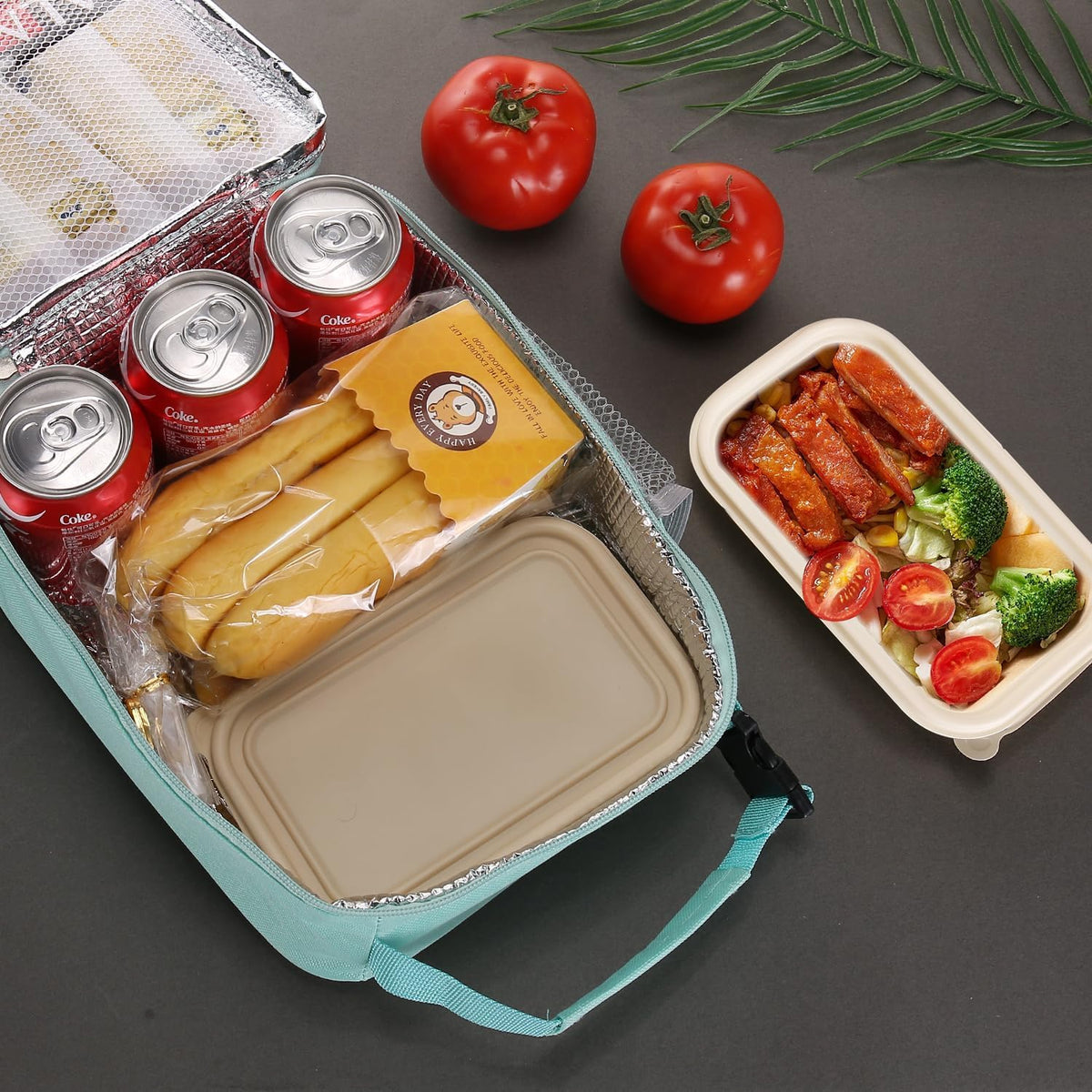 Lunch box Lunch bag for men women Insulated Lunchbox Lunch bags for Work Picnic Travel (Black)