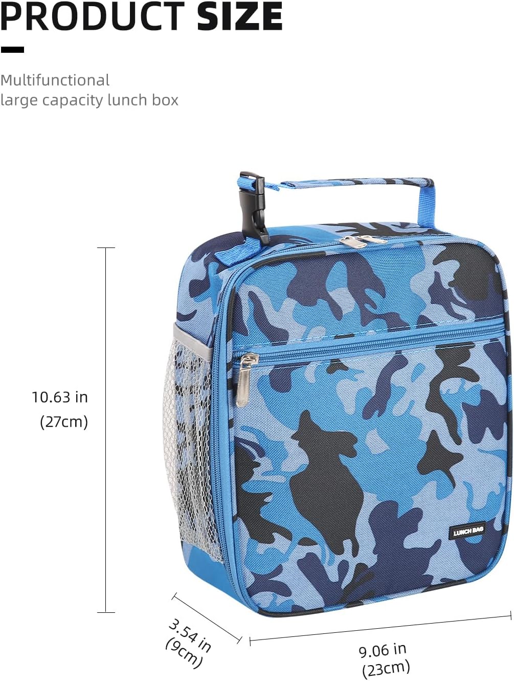 Lunch box Lunch bag for men women Insulated Lunchbox Lunch bags for Work Picnic Travel (Black)