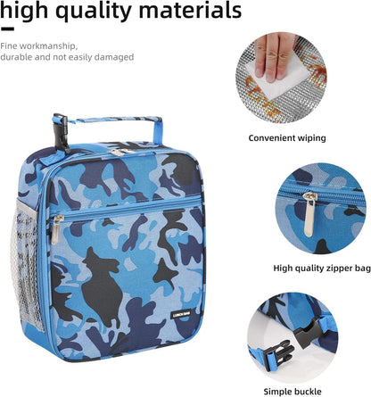 Lunch box Lunch bag for men women Insulated Lunchbox Lunch bags for Work Picnic Travel (Black)