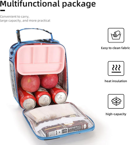 Lunch box Lunch bag for men women Insulated Lunchbox Lunch bags for Work Picnic Travel (Black)