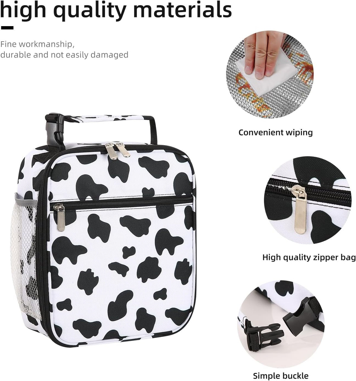 Lunch box Lunch bag for men women Insulated Lunchbox Lunch bags for Work Picnic Travel (Black)
