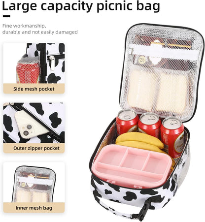 Lunch box Lunch bag for men women Insulated Lunchbox Lunch bags for Work Picnic Travel (Black)