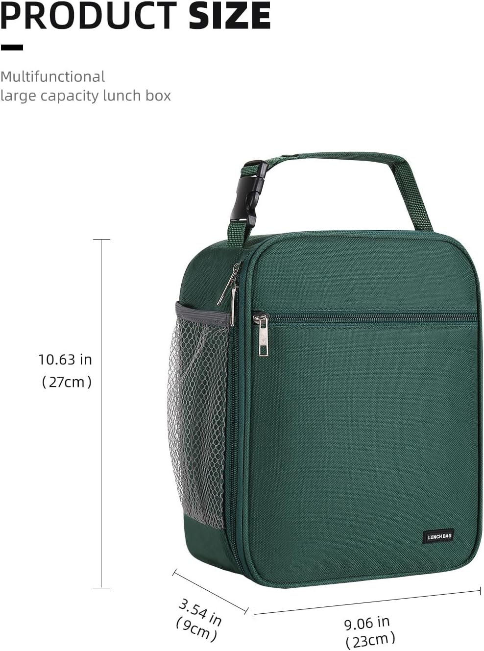 Lunch box Lunch bag for men women Insulated Lunchbox Lunch bags for Work Picnic Travel (Black)