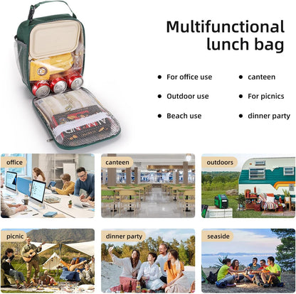 Lunch box Lunch bag for men women Insulated Lunchbox Lunch bags for Work Picnic Travel (Black)