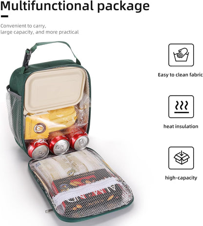 Lunch box Lunch bag for men women Insulated Lunchbox Lunch bags for Work Picnic Travel (Black)