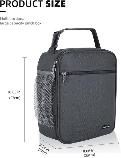 Lunch box Lunch bag for men women Insulated Lunchbox Lunch bags for Work Picnic Travel (Black)