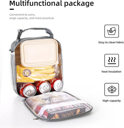 Lunch box Lunch bag for men women Insulated Lunchbox Lunch bags for Work Picnic Travel (Black)