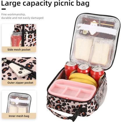 Lunch box Lunch bag for men women Insulated Lunchbox Lunch bags for Work Picnic Travel (Black)