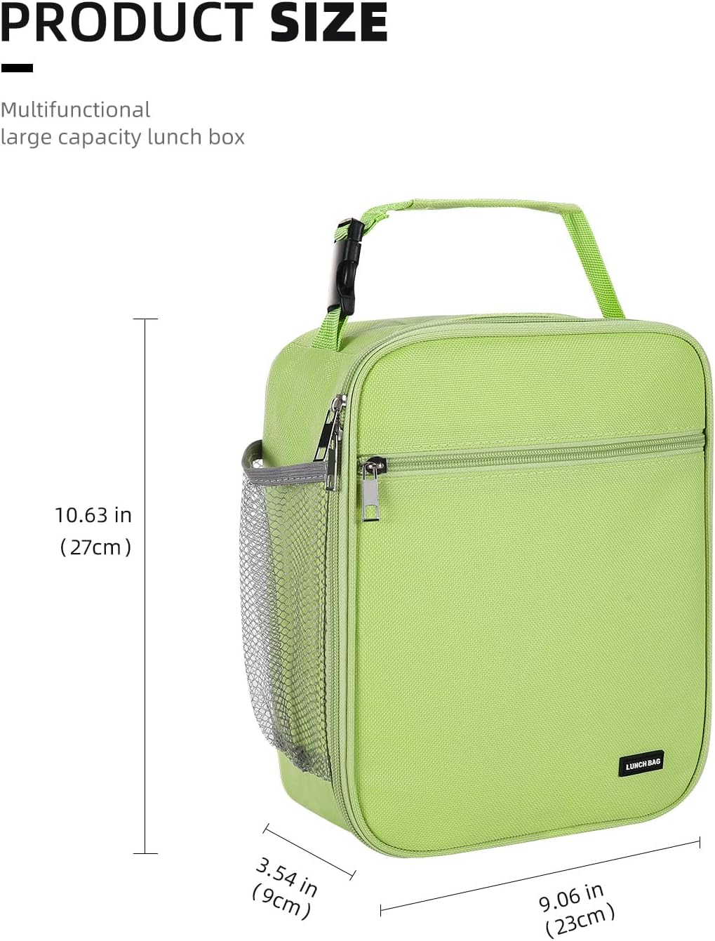 Lunch box Lunch bag for men women Insulated Lunchbox Lunch bags for Work Picnic Travel (Black)