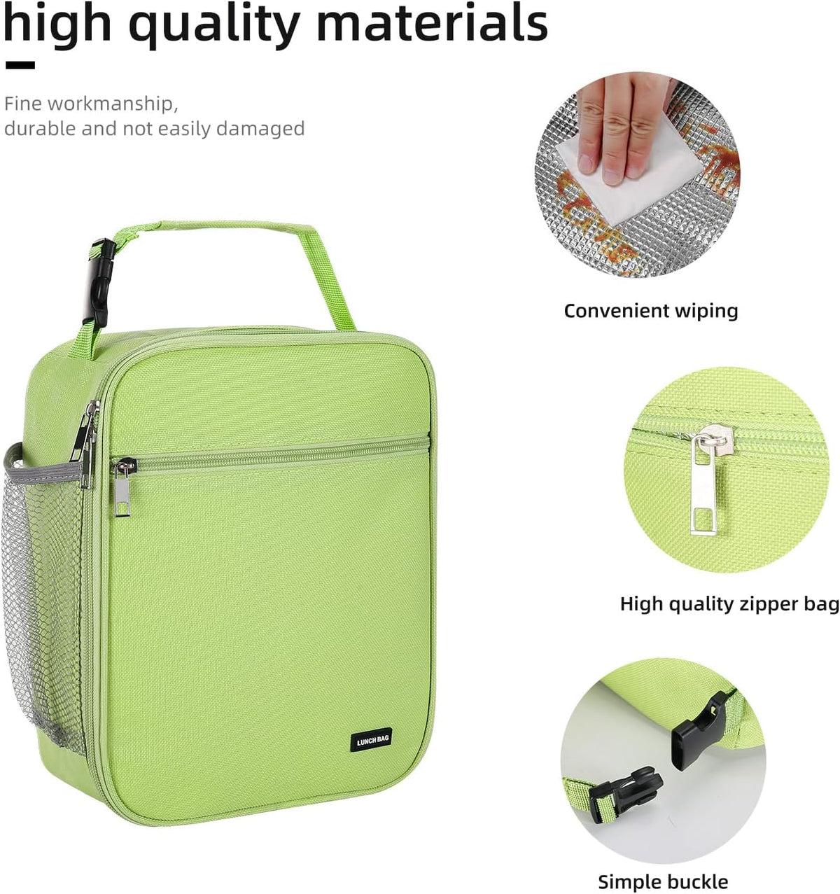 Lunch box Lunch bag for men women Insulated Lunchbox Lunch bags for Work Picnic Travel (Black)