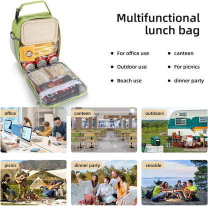 Lunch box Lunch bag for men women Insulated Lunchbox Lunch bags for Work Picnic Travel (Black)