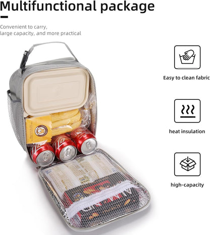 Lunch box Lunch bag for men women Insulated Lunchbox Lunch bags for Work Picnic Travel (Black)