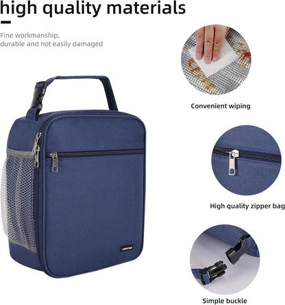 Lunch box Lunch bag for men women Insulated Lunchbox Lunch bags for Work Picnic Travel (Black)