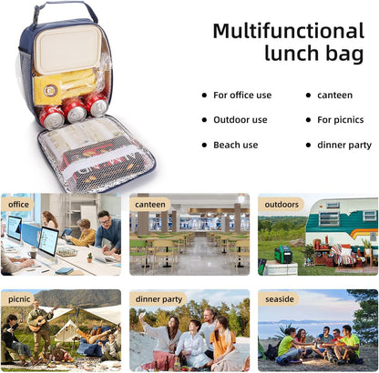 Lunch box Lunch bag for men women Insulated Lunchbox Lunch bags for Work Picnic Travel (Black)