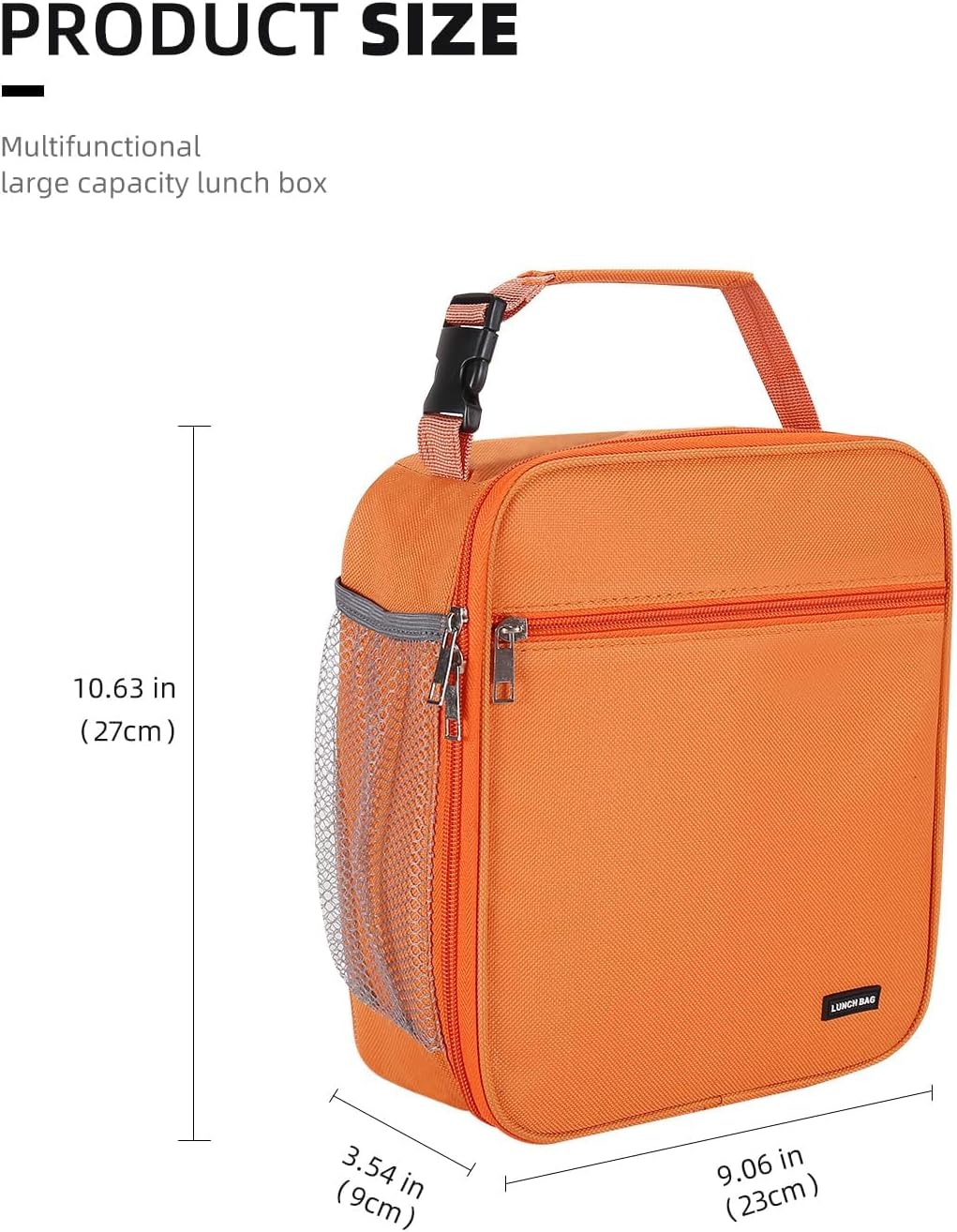 Lunch box Lunch bag for men women Insulated Lunchbox Lunch bags for Work Picnic Travel (Black)