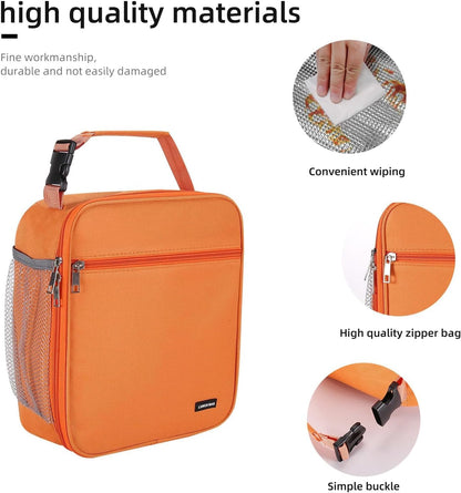 Lunch box Lunch bag for men women Insulated Lunchbox Lunch bags for Work Picnic Travel (Black)