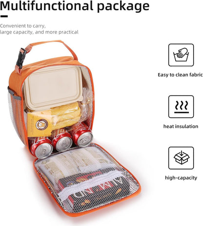 Lunch box Lunch bag for men women Insulated Lunchbox Lunch bags for Work Picnic Travel (Black)