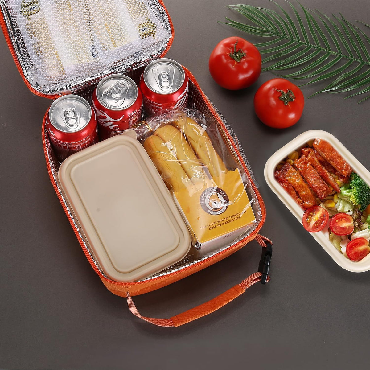 Lunch box Lunch bag for men women Insulated Lunchbox Lunch bags for Work Picnic Travel (Black)