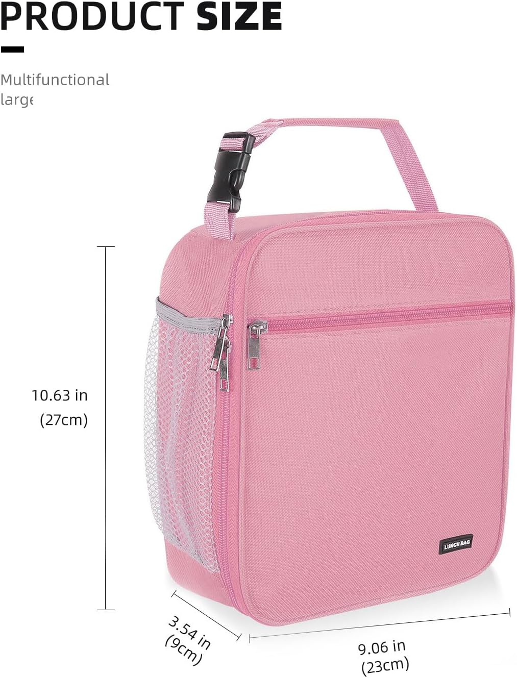 Lunch box Lunch bag for men women Insulated Lunchbox Lunch bags for Work Picnic Travel (Black)