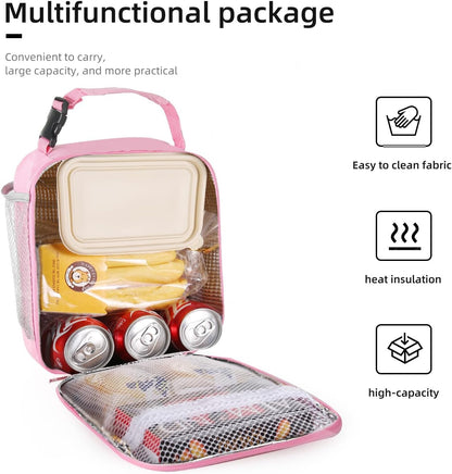 Lunch box Lunch bag for men women Insulated Lunchbox Lunch bags for Work Picnic Travel (Black)