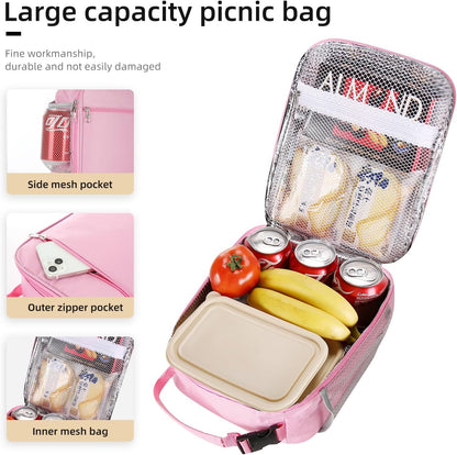 Lunch box Lunch bag for men women Insulated Lunchbox Lunch bags for Work Picnic Travel (Black)