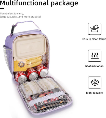 Lunch box Lunch bag for men women Insulated Lunchbox Lunch bags for Work Picnic Travel (Black)