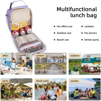 Lunch box Lunch bag for men women Insulated Lunchbox Lunch bags for Work Picnic Travel (Black)