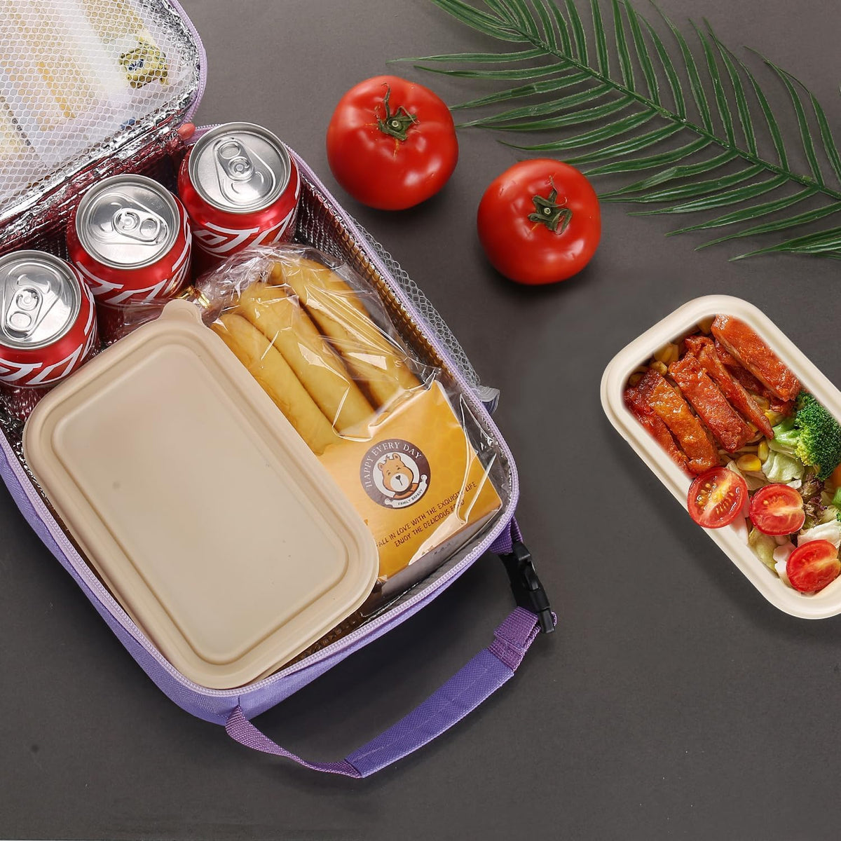 Lunch box Lunch bag for men women Insulated Lunchbox Lunch bags for Work Picnic Travel (Black)