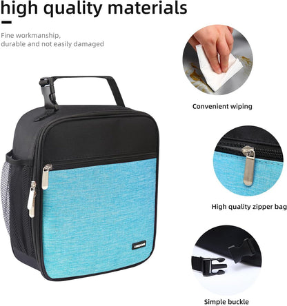 Lunch box Lunch bag for men women Insulated Lunchbox Lunch bags for Work Picnic Travel (Black)