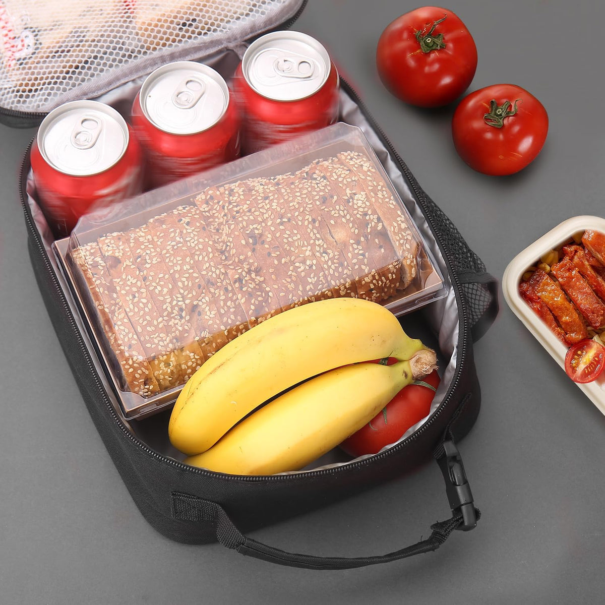Lunch box Lunch bag for men women Insulated Lunchbox Lunch bags for Work Picnic Travel (Black)
