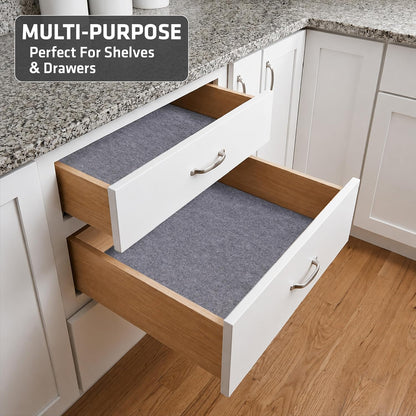 Premium Luxury Shelf & Drawer Liners, 12”x59”, Light Grey
