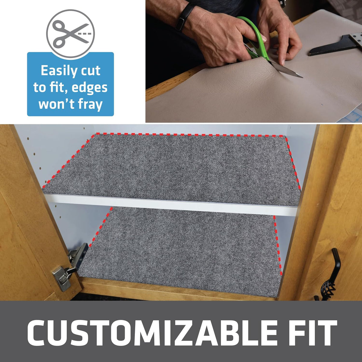 Premium Luxury Shelf & Drawer Liners, 12”x59”, Light Grey