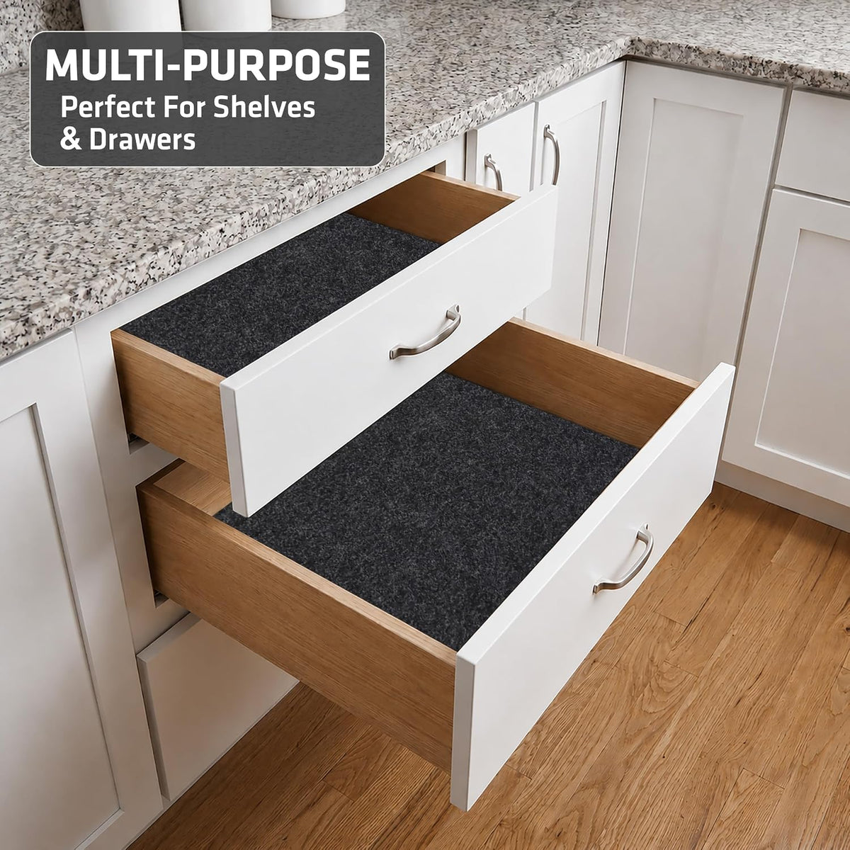 Premium Luxury Shelf & Drawer Liners, 12”x59”, Light Grey