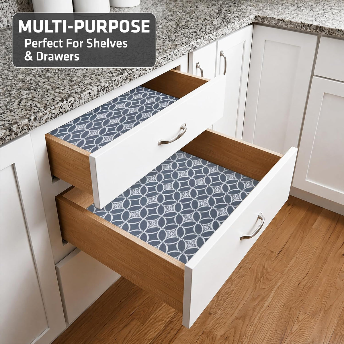 Premium Luxury Shelf & Drawer Liners, 12”x59”, Light Grey
