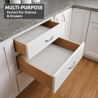 Premium Luxury Shelf & Drawer Liners, 12”x59”, Light Grey