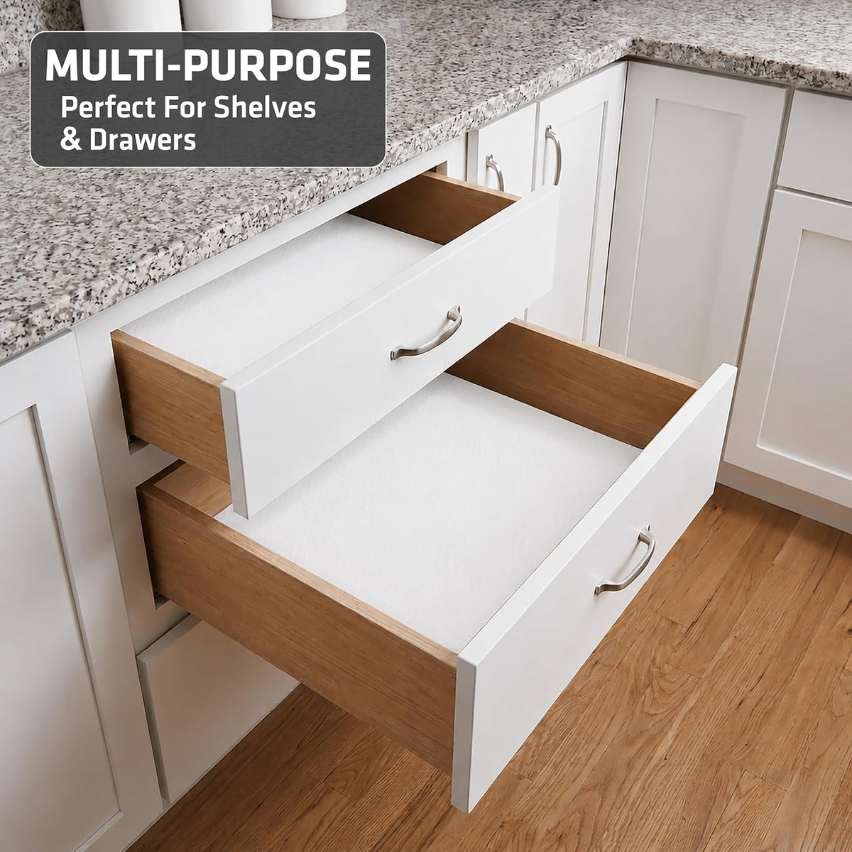 Premium Luxury Shelf & Drawer Liners, 12”x59”, Light Grey