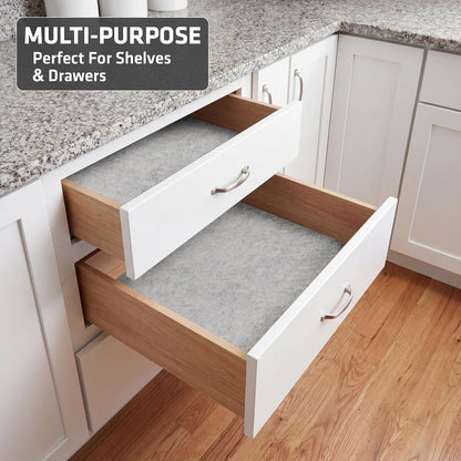 Premium Luxury Shelf & Drawer Liners, 12”x59”, Light Grey