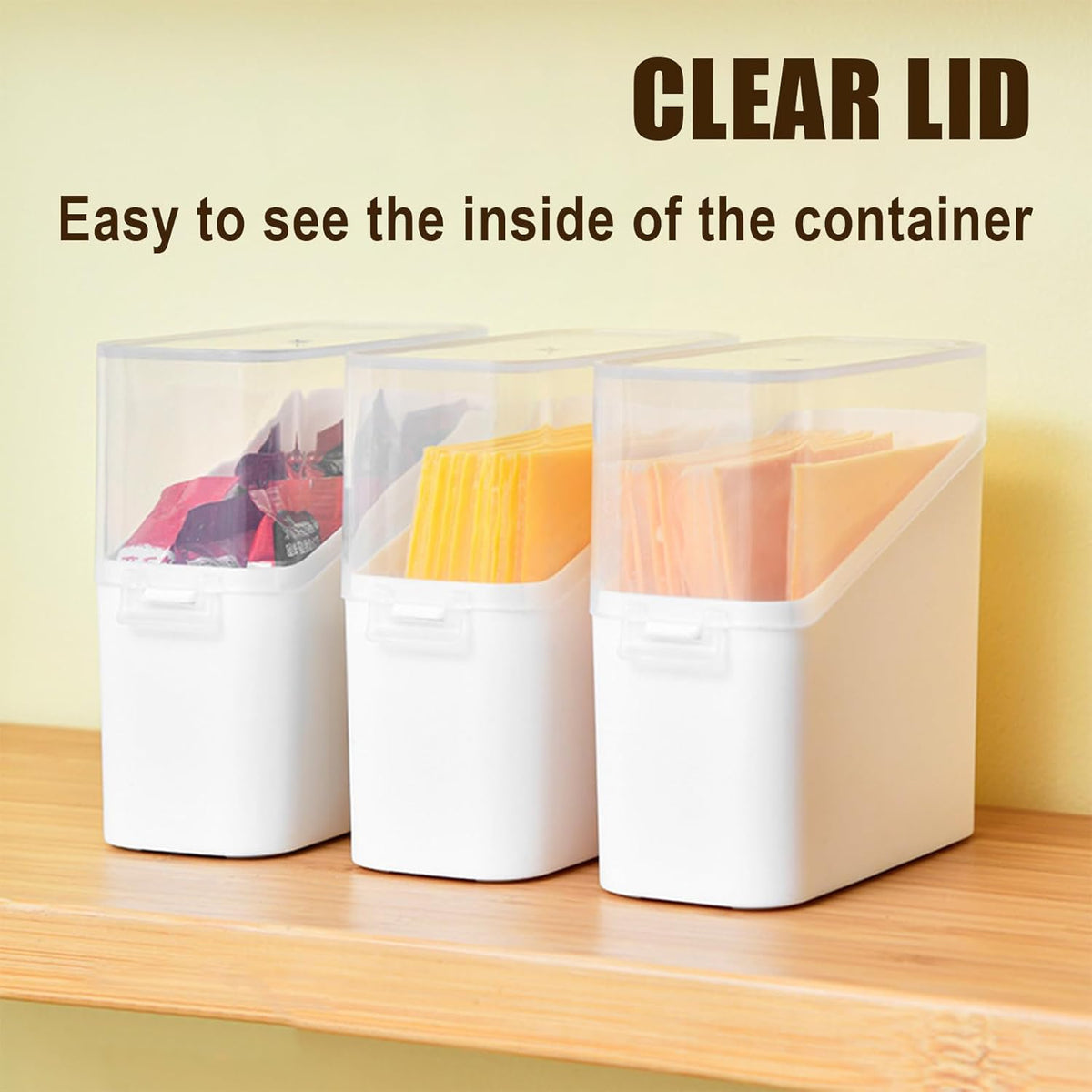 Sliced Cheese Container for Fridge, 2Pcs Clear Airtight Slice Holder Container for Slice Cheese Storage