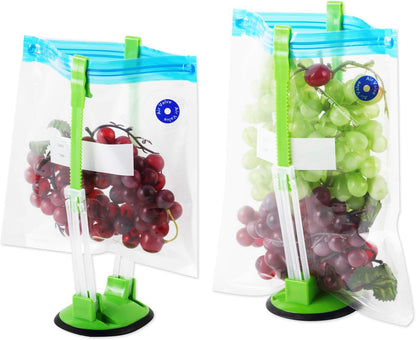 Baggy Rack -Sandwich Bag Racks Holder，Food Storage Bags Clip， For Food Prep Bag/plastic Freezer Bag/Ziploc Bag Holder Stand, Meal Planning/prep Bag Holders（6pcs)
