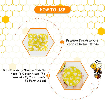 Reusable Beeswax Wrap - 9 Pack Eco-Friendly Beeswax Wraps For Food, Organic, Sustainable, Biodegradable, Zero Waste, Plastic-Free Food Storage, 1L Strawberry, 3M Orange, 5S Lemon Patterns