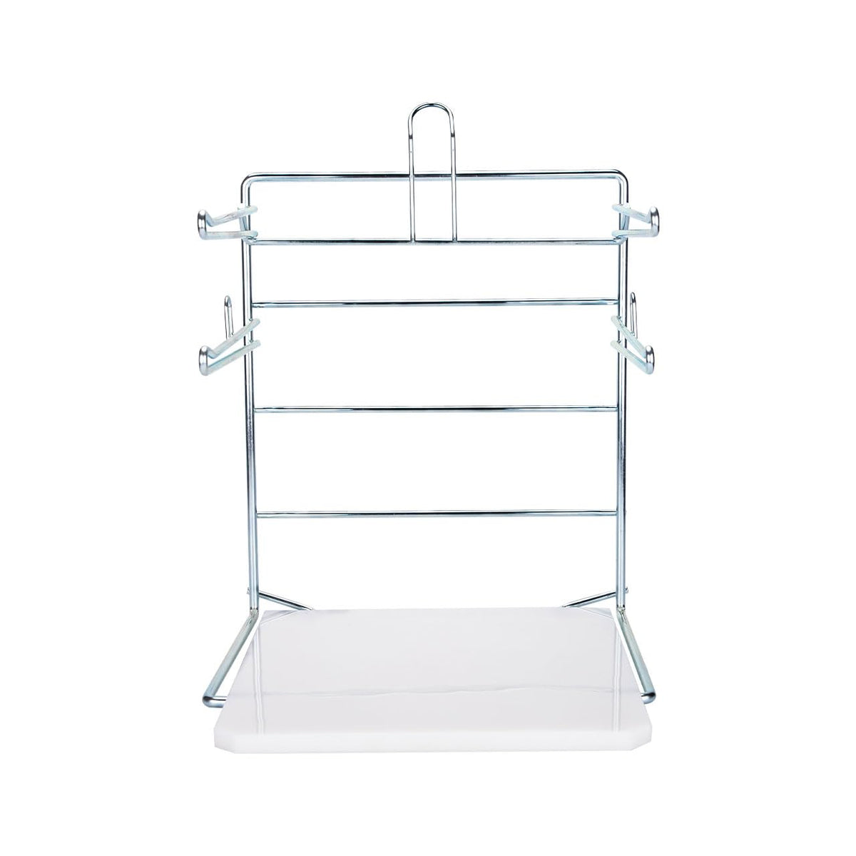 Plastic Grocery Bag Holder - Durable Chrome Stand for Easy Storage - Fits 11½”W x 6”D x 21”H Bags - Compact Unit, 12" W x 12" L x 16" H